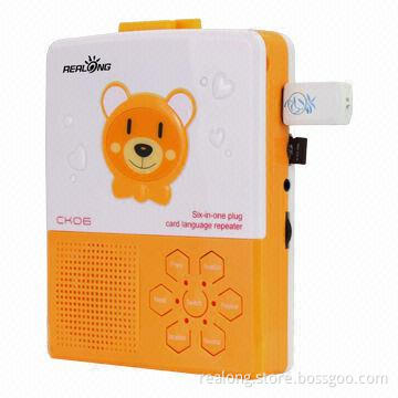 LED cassette recorder with FM radio for language improving